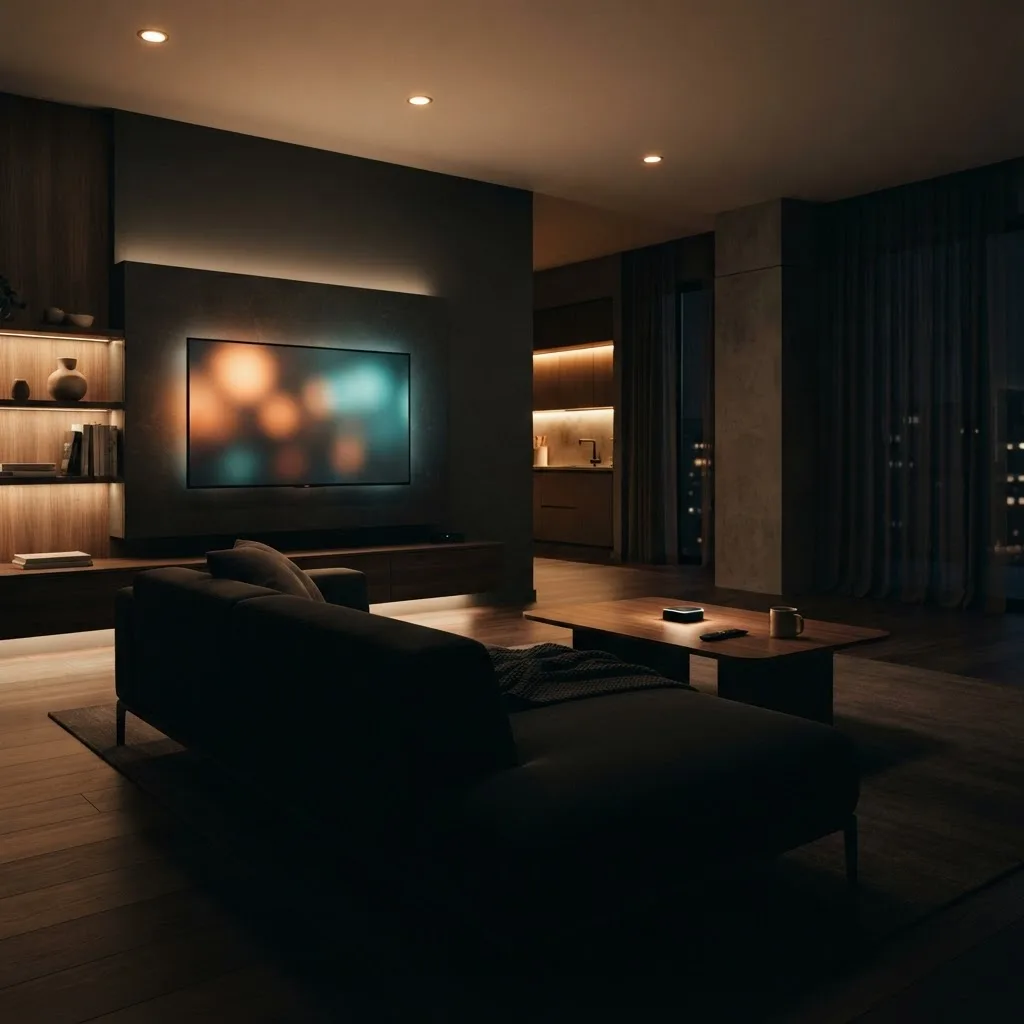 IPTV subscription streaming live TV and 4K channels in a modern living room