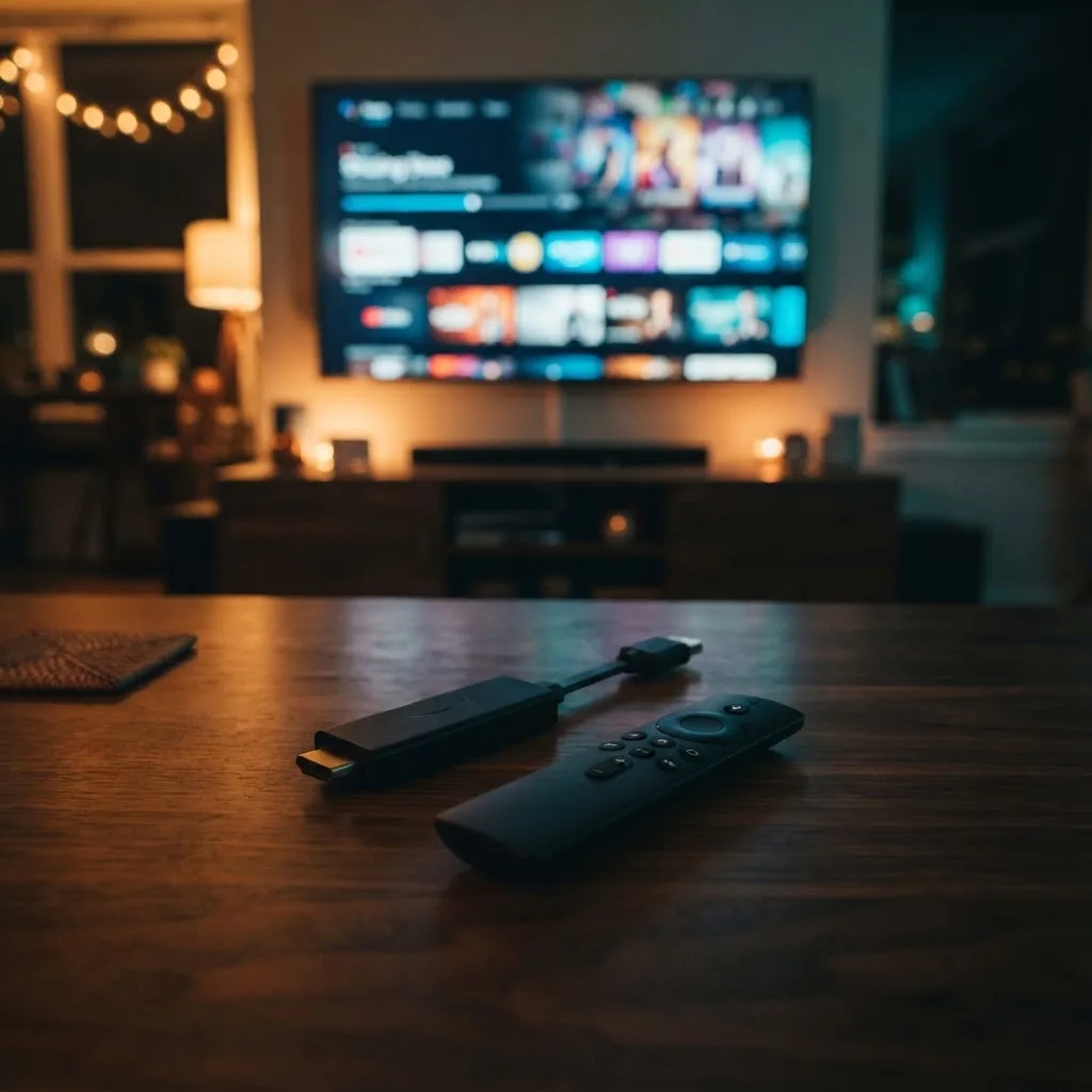 IPTV compatible streaming devices including a remote control and a smart TV set up for live TV