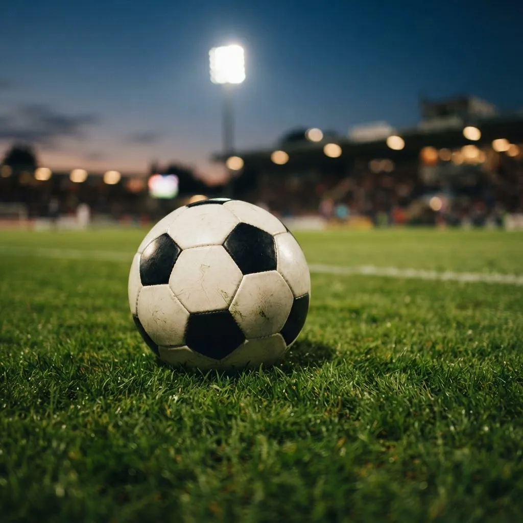 IPTV sports streaming coverage of a soccer match on stadium grass